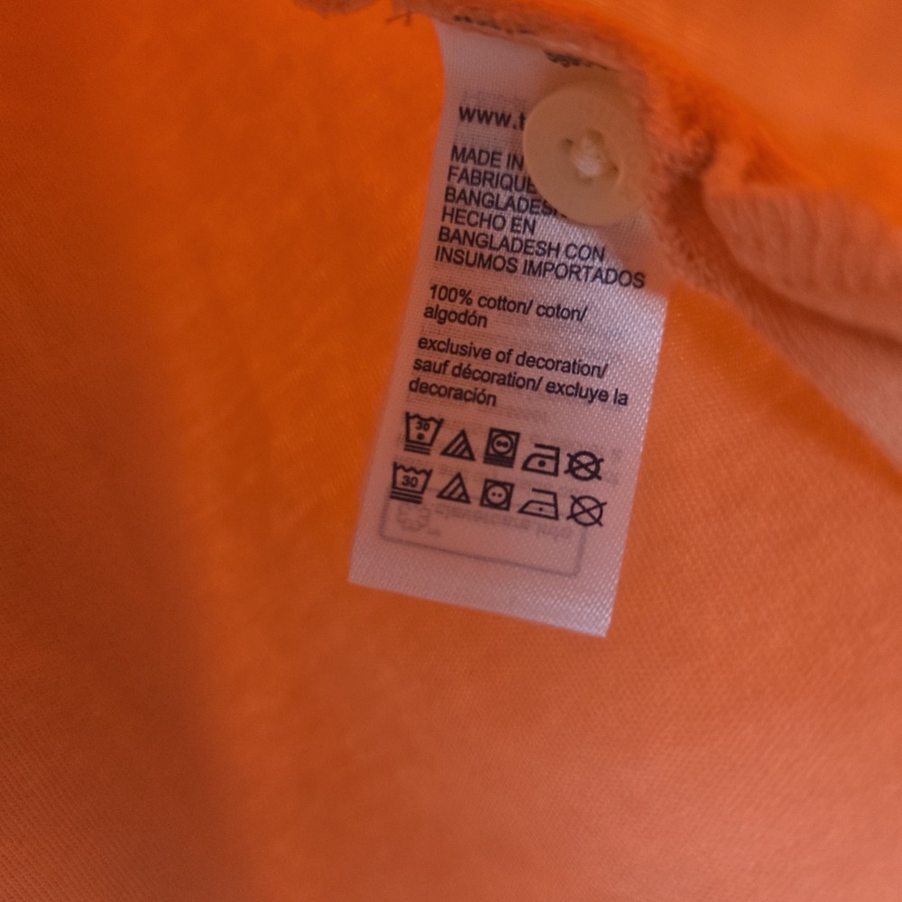 Tommy Hilfiger Men's Orange Pink Polo Size‎ Medium White Piping Logo - Picture 7 of 8